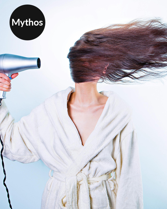 Mythos: Lufttrocknen ist schonender als Föhnen